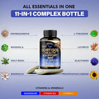 Cortisol Supplement for Women - Holy Basil | Ashwagandha | Rhodiola | L-Theanine - Plant-Based Hormone Balance - Mood, Focus & Sleep Support - Made in USA - Vegan, Non-GMO - 120 Capsules for 4 Months