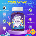 Joy Dopa Focus & Energy Gummies – Natural Dopamine Support with Mucuna Pruriens, L-Tyrosine, L-Theanine & GABA | Steady Focus, Daily Drive & Balanced Energy | Vegan, Non-GMO, Blueberry Flavor
