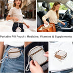 Weekly Travel Pill Organizer 3 Times A Day Pill Case for Purse with Removable 7 Day Pill Box Holder,Cute Medication Organizer Pill Container for Medicine, Vitamin, Fish Oils,Supplement (Brown, Large)