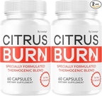 (2 Pack) Citrus Burn Capsules - Official CitrusBurn Pills Supplement Support All Natural Ingredients Advanced Formula Premium Multivitamin for Overall Health & Wellness, 120 Capsules for 2 Months