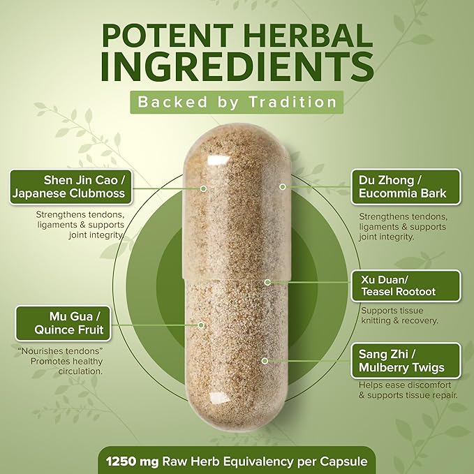 Dimmak Herbs Tendon Mending Pills- Tendon & Ligament Support- Advanced Mobility Formula for Stiffness, Rotator Cuff & Achilles Recovery- Daily Soft Tissue & Injury Repair- Vegan TCM Formula