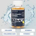Particle Skin Vitamin Gummies, Gluten Free Daily Supplement for Healthy Skin Support, Men's Supplement Made with Vitamin C, Collagen, Biotin & Zinc, Lemon Flavor, 60 Gummies, 1 Month Supply