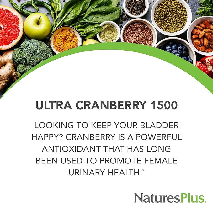 NaturesPlus Herbal Actives Ultra Cranberry 1500, 30 Tablets - Urinary Tract Support - Vegetarian, Gluten Free - 30 Servings