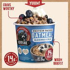 Kodiak Instant Oatmeal Cups, Blueberries & Cream, High Protein, 100% Whole Grains, (12 cups)