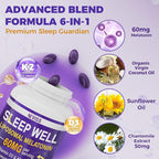 Melatonin 60mg for Adults High Dose, Supports Deep Rest & Brain Cognition, Extra Strength Liposomal Melatonin with Vitamin D3 K2, Chamomile, for Sound Zzz Cycle, Immune & Antioxidant, 150 Softgels