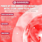Liposomal L-Lysine Gummies 1200mg | High Absorption Immune & Skin Support | Vegan Amino Acid Supplement for Adults & Kids | Lips & Oral, Bone & Collagen Health | Non-GMO, Sugar-Free, 60 Gummies