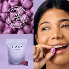 TRIP Magnesium Citrate Gummies Infused with L Theanine, Vegan, Sugar Free Magnesium Supplement for Adults, 180mg per Serving, On The Go Gummy, Wild Berry Flavor, 1 Bag - 60 Count