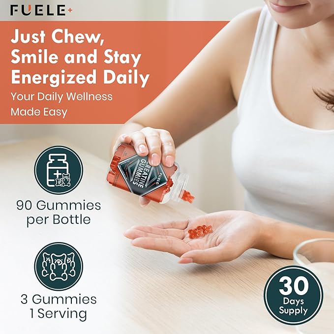 Creatine Monohydrate with L-Carnitine, Beta-Alanine, BCAAs - Enhance Performance and Recovery with Creatine Gummies and Pre Workout for Fitness and Atheletes - 5000mg Per Serving
