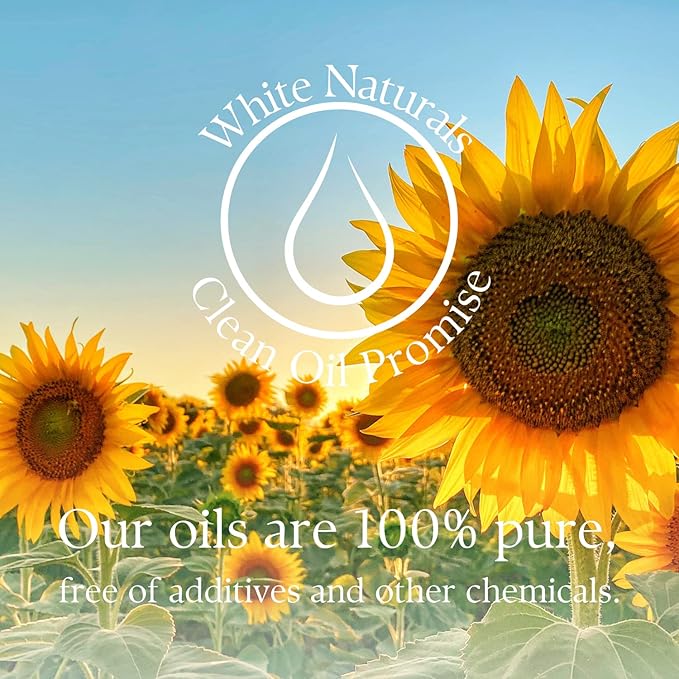 White Naturals Sunflower Seed Oil, Pure and Natural, Cold-Pressed, for Skin Care, Massage, Hair Care, and to Dilute Essential Oils, 4 fl oz