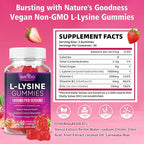 L-Lysine 1000mg Gummies for Immune Support & Skin Health - High Potency Vegan Gummies, Sugar-Free, Natural Berry Flavor, Gluten-Free Chewable Supplement for Adults & Kids - 60 Gummiess