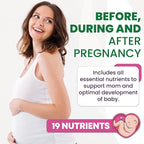 Prenatal Vitamins for Women - Multivitamin with DHA, Folic Acid, Vitamin C, B12, Iron & Omega-3 - Before, During & Post Pregnancy Supplement for Healthy Growth & Brain Development - 120 Softgels