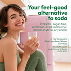 TEAZEN Lemon Kombucha Tea, Hydration Drink Mix, Sugar Free, Live Probiotics & Prebiotics, 10 Sticks, 1.76oz
