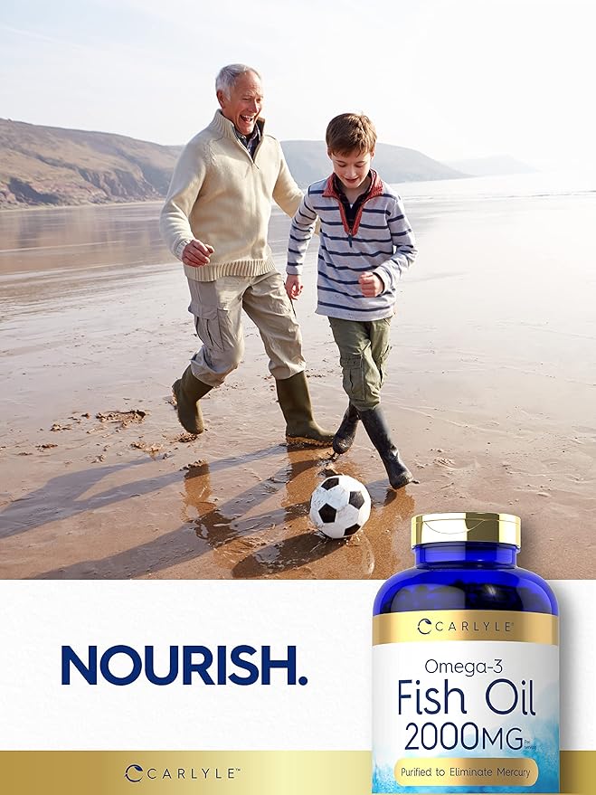 Carlyle Fish Oil Omega 3 Supplements | 2000mg | 320 Softgels | EPA & DHA | 600mg Total Omega-3 | Non-GMO, Gluten Free Pills
