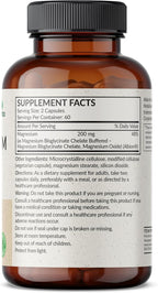 Futurebiotics Magnesium Glycinate 200 MG per Serving Chelated for High Absorption, Gentle On Stomach, Non-GMO, 120 Vegetarian Capsules