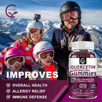 Quercetin Gummies with Bromelain 2378mg - Blend with Elderberry, Echinacea Purpurea Extract, Zinc, Vitamin C,D3,K2, Complex Supports Immune, Cardiovascular & Respiratory, Vegan Gummy for Adult & Kid