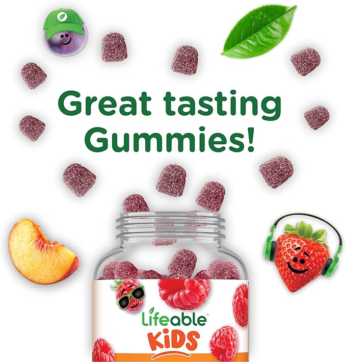 Lifeable Kids Biotin Gummies | 5,000mcg | Great Tasting Natural Flavor Biotin Supplement | Vegan Non GMO Hair Gummies | for Hair Skin and Nails | 90 Gummies