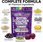 GrowVana Hair Growth Gummies for Women Biotin Collagen Keratin Saw Palmetto Horsetail Astaxanthin Iron Zinc Pantothenic Acid Vitamin A D E Pumpkin Seed Ahiflower MSM Supplement by Clean Nutra 90 Count