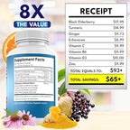 NEW AGE 8 in 1 Immune Support Booster Supplement with Echinacea, Vitamin C and Zinc 50mg, Vitamin D 5000 IU, Turmeric Curcumin & Ginger, B6, Elderberry 120 Count (Pack of 2)