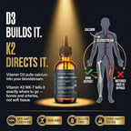 Mt. Angel Vitamins Liquid Vitamin D3 with K2 Drops – 5000 IU D3 Trans MK7 K2 – Vegan Non-GMO Gluten Free – Bone Heart Immune Support – Adults Kids & Toddlers | 2 fl oz