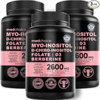 14-in-1 Women’s Inositol Complex Supplement – 40:1 Myo & D-Chiro Inositol with Folate, Vitamin D3, Zinc, Magnesium & Botanicals for Hormone & Feminine Wellness Support – (120 Capsules) (Pack of 3)