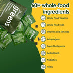 Daily Greens, Superfood Green Gummies Packets - Digestive & Gut Health, Chlorella and Spirulina Supplement with 20+ Organic Prebiotics Fiber Vitamins & Minerals - 224 Low Sugar Gummy