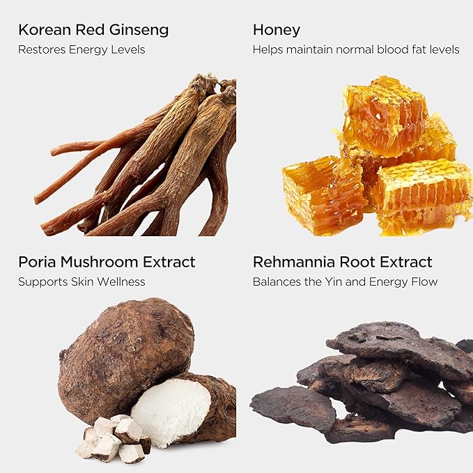 JUNG KWAN JANG Korean Red Ginseng Honey Paste Daily Stick | Poria Mushroom, Rehmannia Extract Hong Sam Jin Go Daily | Natural Energy Booster for Men & Women, Pre Workout | 30 Count