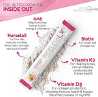 AgelessLX Powder Supplement for Women - with HMB Collagen Enhancer Plus Vitamin D3 with K2, Horsetail and Biotin for Lean Muscle and Stronger Hair and Nails - 30 Powder Packets Strawberry Lemonade