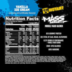 Mutant Mass Extreme 2500 - High Calorie Mass Gainer Whey Protein Powder with Creatine & Amino Acids - Muscle Building & Weight Gain Supplement for Hard Gainers - Vanilla Ice Cream 12 lbs