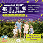Vital+Boon - Iron with Vitamin C & B12 Gummies (120 Count) Vital for Red Blood Cell Formation | Gum Drop Grape Real Pectin Fruit Chew Supplements | Vegan, Non-GMO, Gluten Free & Gelatin Free