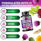 Gentle Liver Cleanse Detox & Repair Formula - Advanced Liver Support Supplement with Silymarin Milk Thistle, Dandelion Root, Artichoke Extract, Turmeric, Choline, & Beetroot - 60 Veggie Capsules