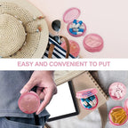 Pill Organizer for Pocket, Mini Pill Box for Pocket Purse, Portable Travel Pill Container, Small Secure Storage for Supplements & Daily Care (Pink 3 PCS)