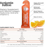 Marine Collagen Liquid Sachet w/Hyaluronic Acid & Vitamin C | for Hair, Skin, Nails & Joints | 12,000mg High Strength Hydrolysed Collagen (1.01 Fl Oz (Pack of 28), Orange)