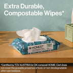 The Honest Company Hypoallergenic Multi-Use Baby Wipes for Sensitive Baby Skin, Balance Blues, 60 Count