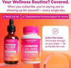 Pink Stork Hormone Balance Drops for Women - Supports Hormonal Health, PMS, Perimenopause & Mood, with Red Raspberry Leaf & Wild Yam - Liquid Supplement - Vegan, 2oz, 30 Servings