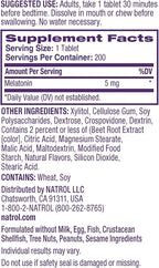 Natrol Melatonin 5mg Fast Dissolve Tablets, Sleep Support Supplements for Adults, Strawberry Flavor, 200 Tablets, Up to 200 Day Supply