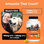Nutri-Vet Fish Oil Supplement for Dogs,Omega 3,Fish Oil for Dogs,Pet Supplies,Pet Vitamins and Supplements,EPA DHA Formula,Puppy Vitamins,Shed Control,New Puppy Essentials,100 Count (Pack of 2)