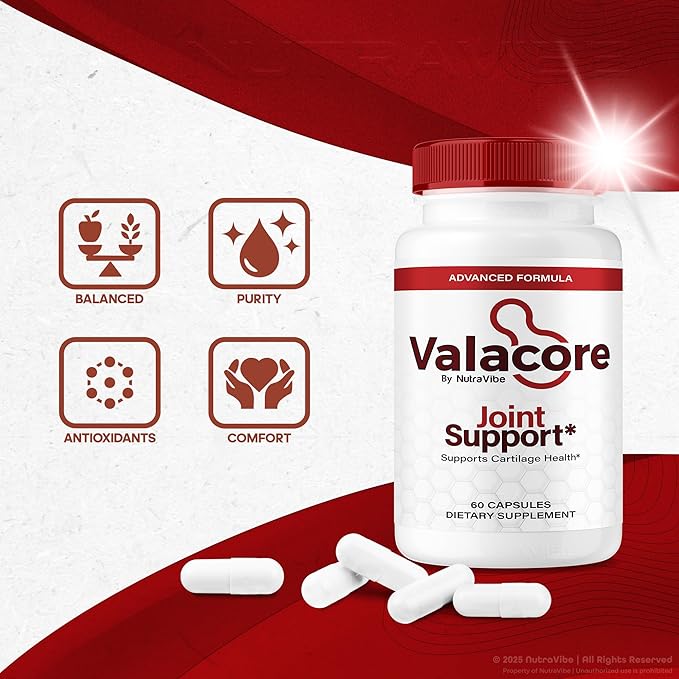 Valacore Capsules – Daily Mobility Formula with a Premium Natural Blend to Help Support Flexibility, Comfort & Smooth Movement | Easy-to-Swallow Pills for Everyday Activities (60 Capsules)