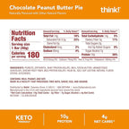 think! Delight Protein Bars, Chocolate Peanut Butter Pie, Low Sugar & Low Carb Gluten-Free Snack, Keto Friendly Snacks, 12 Count (Packaging May Vary)