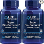 Life Extension Super Bio-Curcumin Turmeric Extract – Highly-Absorbable Curcumin for Whole-Body Health Support – Gluten-Free, Non-GMO, Vegetarian – 60 Vegetarian Capsules (Pack of 2)