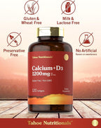 Carlyle Calcium 1200 mg with Vitamin D3 | 120 Softgels | Non-GMO & Gluten Free Supplement for Men and Women | Tahoe Nutritionals
