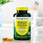 Spring Valley Turmeric Curcumin Supplement – Ultra Strength 1,500 mg, 90 Vegetarian Capsules, Supports Joint & General Wellness (Packaging May Vary)