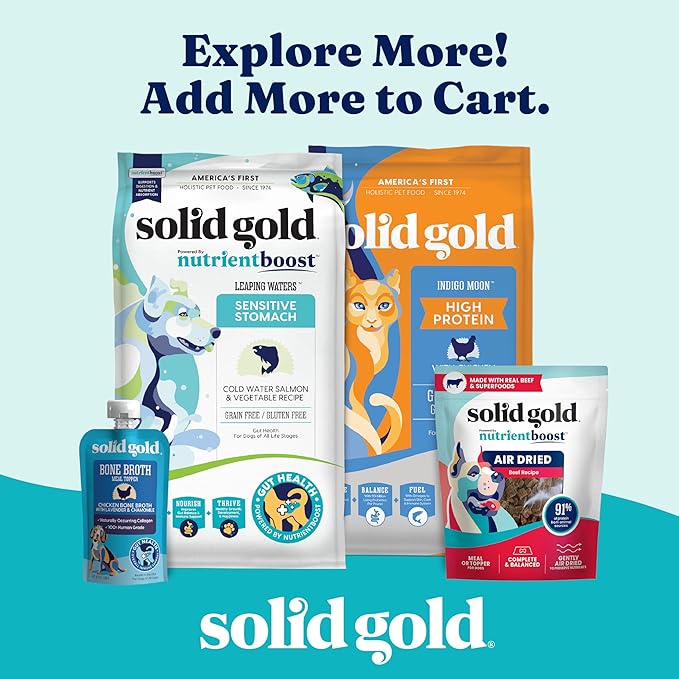 Solid Gold Cat & Dog Multivitamin Powder - Kelp Powder, Omega 3 & Vitamins for Dental, Digestive, Immune, Skin & Coat Health - Multi Vitamin for Dogs & Cats - Cat & Dog Food Additive Supplement - 5lb