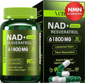 Nad Resveratrol Supplement 61800mg Per Bottle – Liposomal Nad+ Resveratrol for Women & Men – High Purity 1200mg Nad+ Supplement for Energy & Healthy Aging, Resveratrol, Quercetin, CoQ10 – 90 Counts