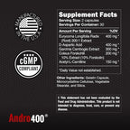 Andro400 Ultra Max T Maximum Strength T-Support Complex – 200:1 Tongkat Ali, ForsLean, & D-Aspartic Acid – Premium Formula for Lean Muscle & Metabolism – 1 Pack, 60 Capsules
