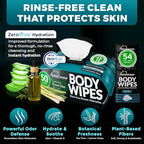After Gym Body Wipes for Men (4pk) - 200 XL No Rinse Shower Wipes + 16 Travel Bath Sheets 10 x 11.5" - Mens Deodorant Disposable Washcloths for Bathing, Camping Essentials, Survival Gear and Supplies