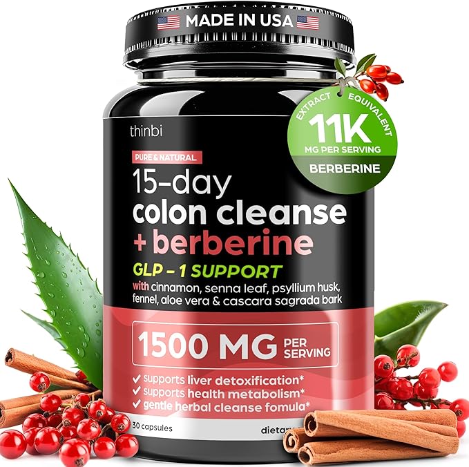 Advanced Ketogenic Colon Cleanse with Berberine 1500mg – 15 Day Parasite Detox for Men & Women – Extra Strength Formula with Senna Leaf for Rapid Constipation Relief, Gut Health & Bloating Reduction