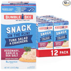 Bumble Bee Snack On The Run! Protein Pack, 8g per Box - Rosemary, Garlic, Sea Salt Tuna Salad with Crackers Kit - Ready to Eat Easy-Open Can - Wild Caught MSC-Certified Tuna (Pack of 12)