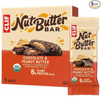 CLIF Nut Butter Bar - Chocolate Peanut Butter - Energy Snack Bars - Non-GMO - USDA Organic - Plant Based - Low Glycemic - 1.76 oz. (5 Pack)