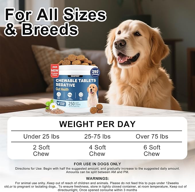 Calming Chews for Dogs Anxiety Relief, Dog Calming Chews-Anxiety and Stress Relief Treats Melatonin Bites Sleep Aid Calm Dog with Noise,Thunder,Barking,Separation(Chicken Flavor, 150 Chews)