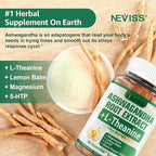 NEVISS Ashwagandha Gummies 2000mg, Feel Refreshed, Plus Proprietary Blend with 5-HTP, L-Theanine, Lemon Balm, Magnesium for Calm, Zzzs, Mood, Energy & Relaxation Support (1 Pack (60 Countss))